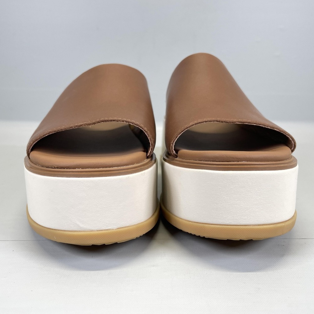 Sorel Dayspring Slide Platform Sandals Womens Size 8 Brown Leather Comfort Shoes - Picture 3 of 10